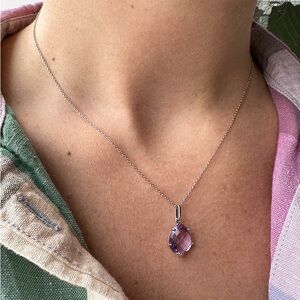 Classique pear Amethyst Anzie Gemstone necklace